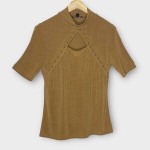 🦜 INC International Concepts Ribbed Top with Keyhole Cutout Size XL